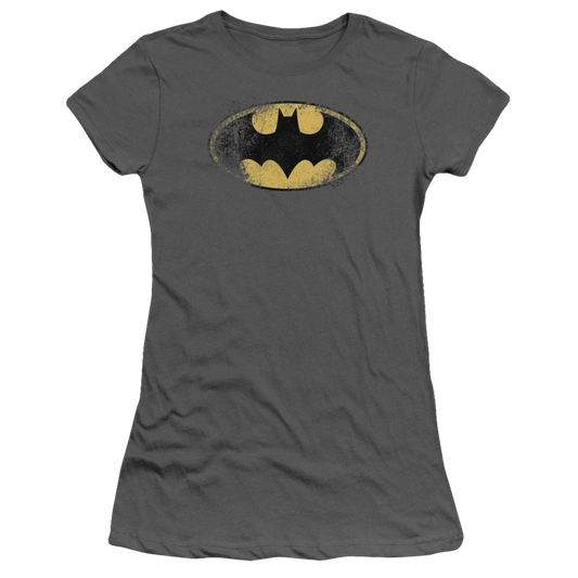 Batman Destroyed Logo - Juniors T-Shirt