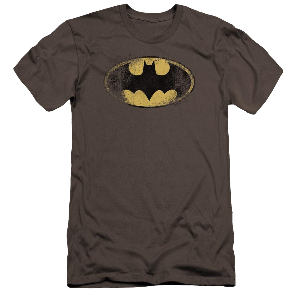 Batman Destroyed Logo - Men's Premium Slim Fit T-Shirt