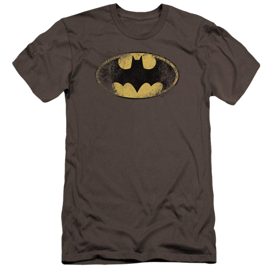 Batman Destroyed Logo - Men's Premium Slim Fit T-Shirt