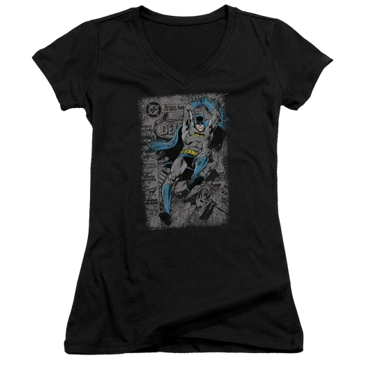 Batman Detective #487 Distress - Juniors V-Neck T-Shirt