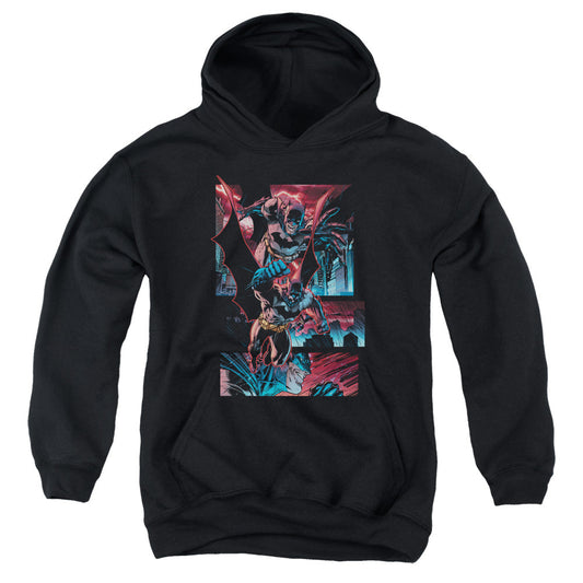 Batman Dark Knight Panels Kids Youth Hoodie Black