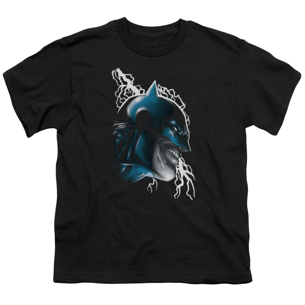 Batman Crazy Grin Kids Youth T Shirt Black