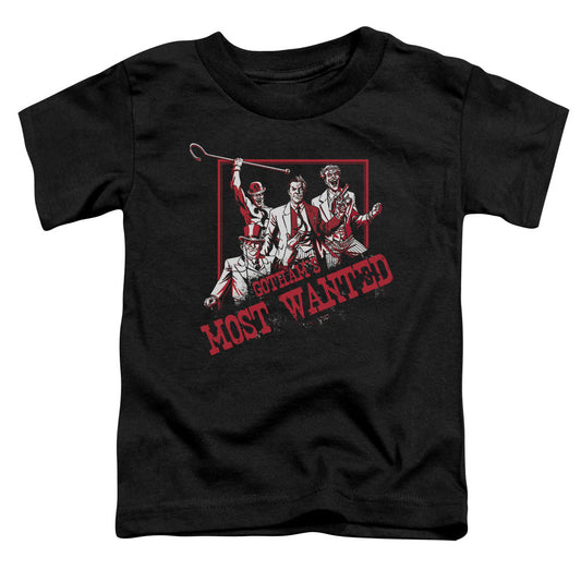 Batman Gothams Most Wanted Toddler Kids Youth T Shirt Black