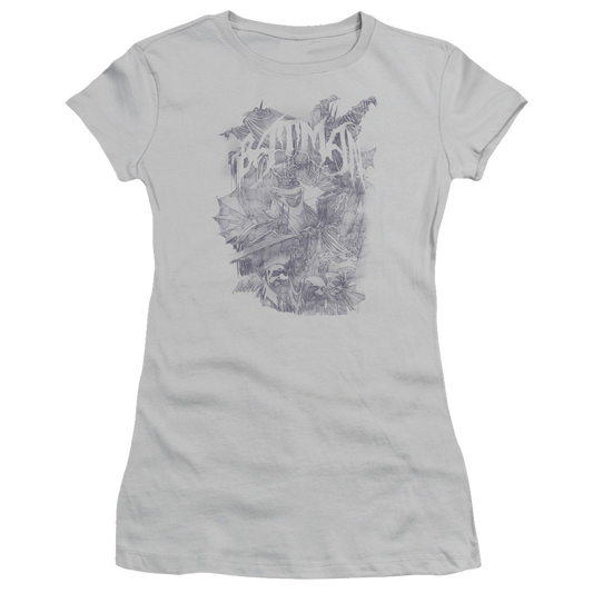 Batman Pencil Bat Collage - Juniors T-Shirt