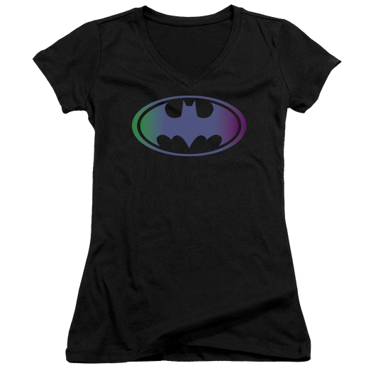 Batman Gradient Bat Logo - Juniors V-Neck T-Shirt
