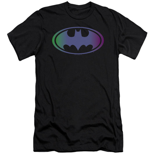 Batman Gradient Bat Logo Premium Bella Canvas Slim Fit Mens T Shirt Black