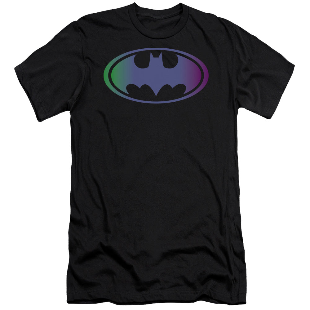 Batman Gradient Bat Logo Slim Fit Mens T Shirt Black