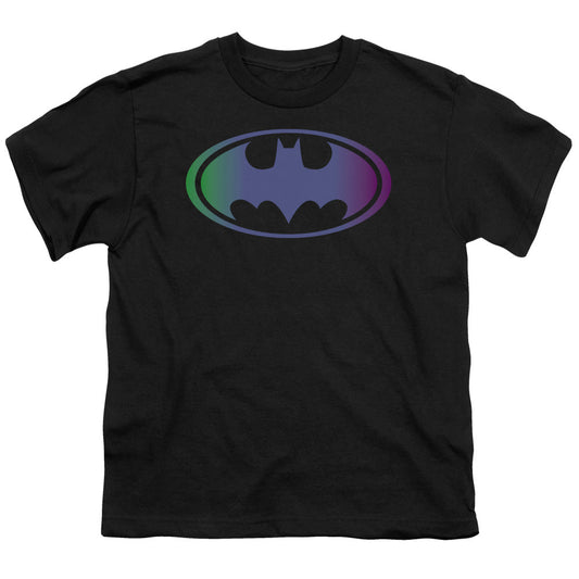 Batman Gradient Bat Logo Kids Youth T Shirt Black