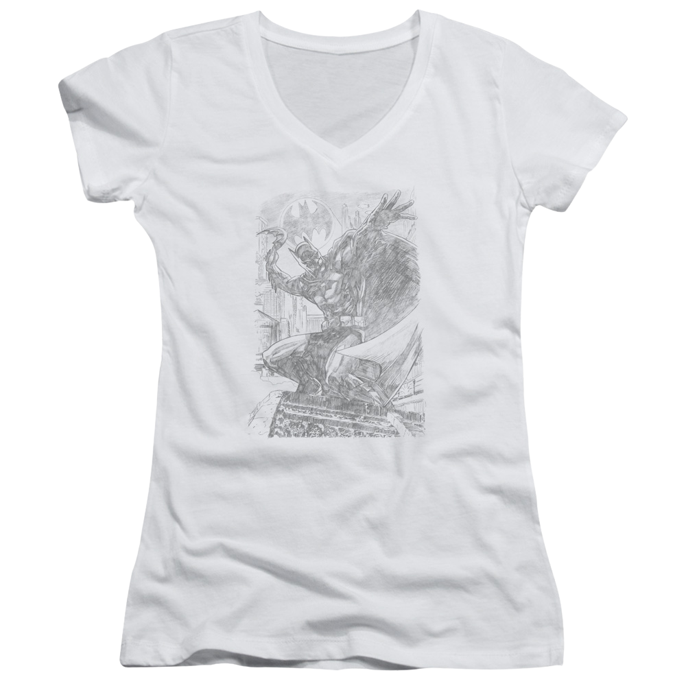 Batman Pencil Batarang Throw - Juniors V-Neck T-Shirt