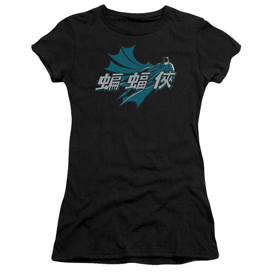 Batman Chinese Bat Junior Sheer Cap Sleeve Womens T Shirt Black