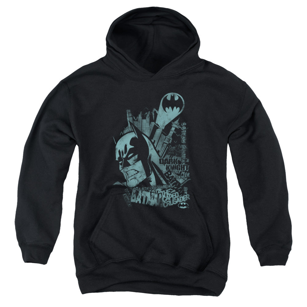 Batman Grited Teeth Kids Youth Hoodie Black