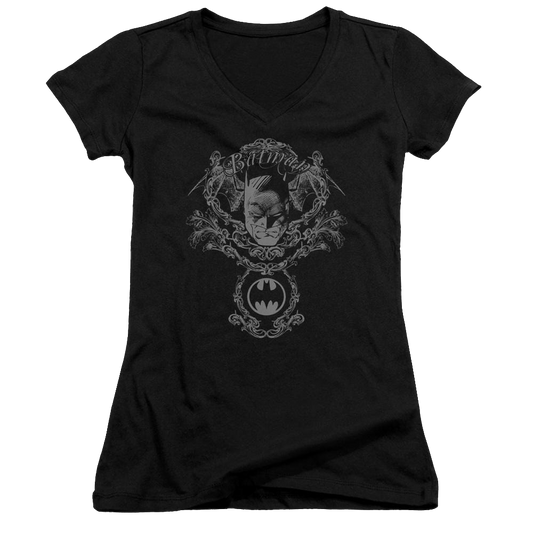 Batman Dark Knight Heraldry - Juniors V-Neck T-Shirt