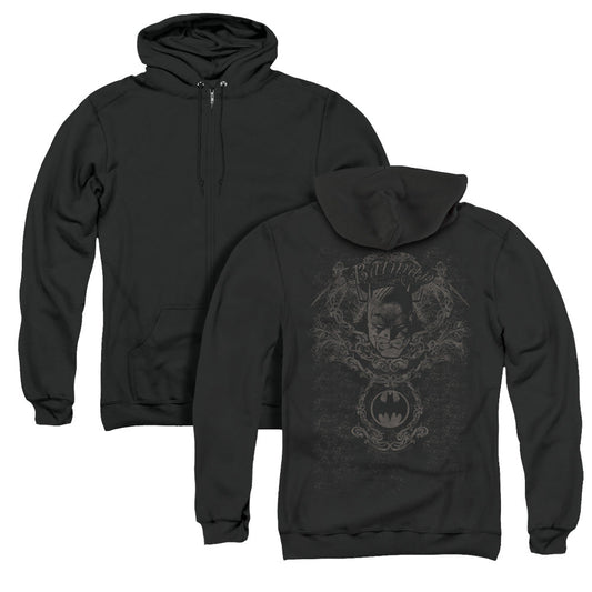 Batman Dark Knight Heraldry Back Print Zipper Mens Hoodie Black