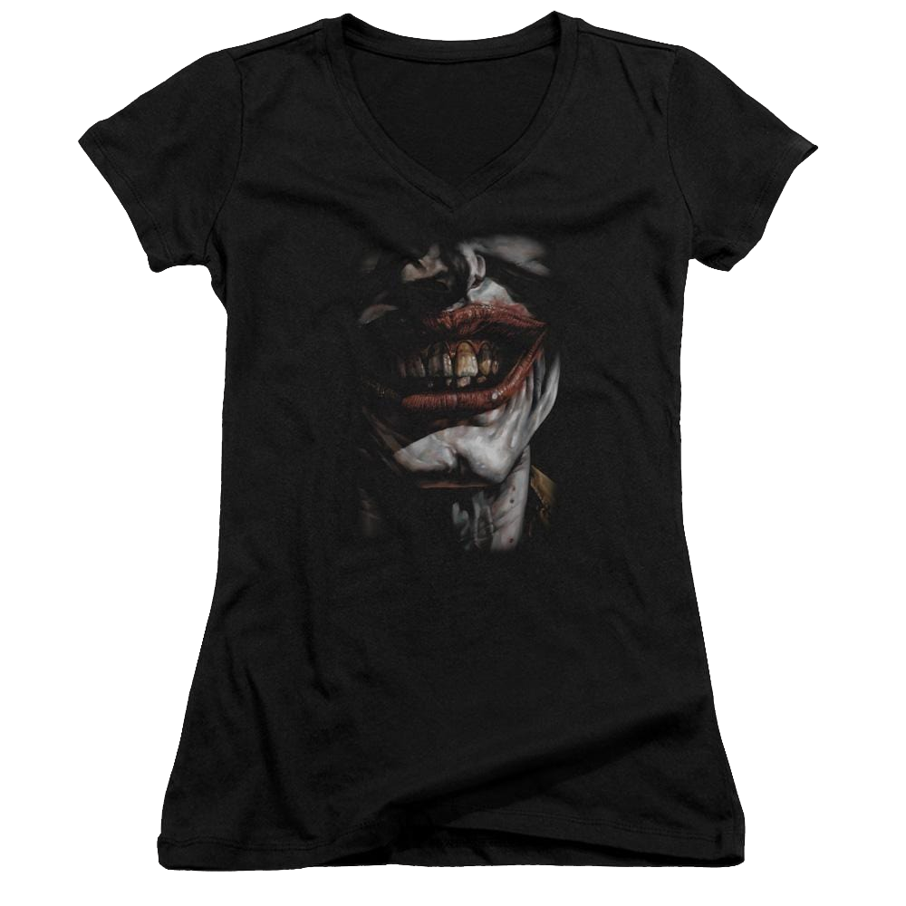 Batman Smile Of Evil - Juniors V-Neck T-Shirt