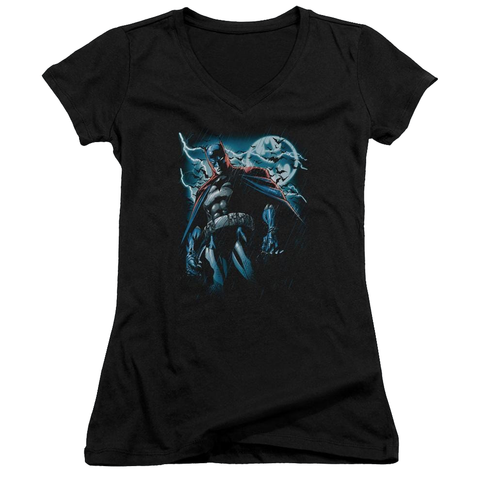 Batman Stormy Knight - Juniors V-Neck T-Shirt