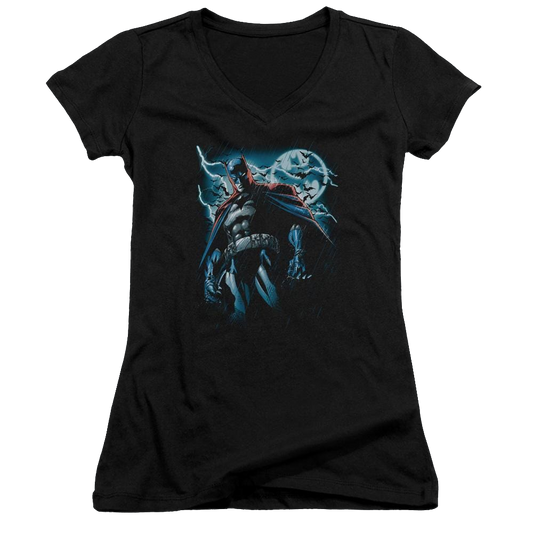 Batman Stormy Knight - Juniors V-Neck T-Shirt