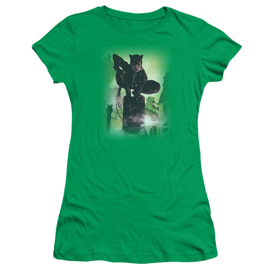 Batman Catwoman #63 Cover Junior Sheer Cap Sleeve Womens T Shirt Kelly Green