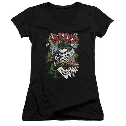 Batman Jokers Wild - Juniors V-Neck T-Shirt