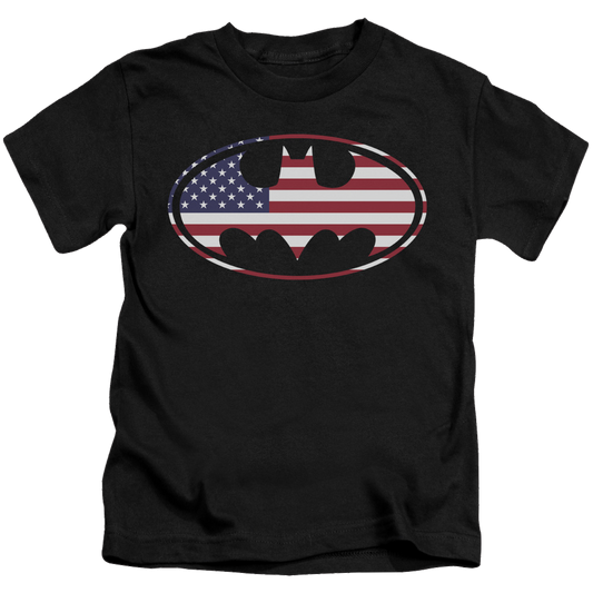 DC Batman American Flag Oval - Kid's T-Shirt