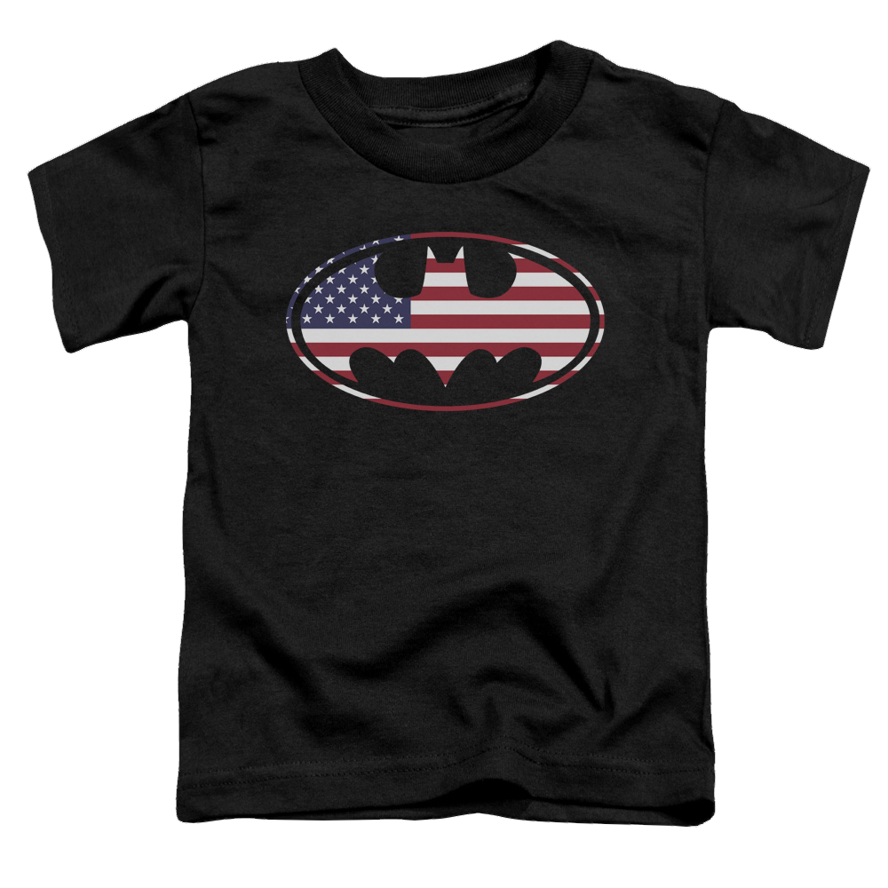 DC Batman American Flag Oval - Toddler T-Shirt