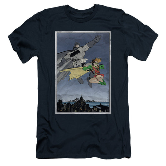 Batman Dkr Duo Slim Fit Mens T Shirt Navy Blue