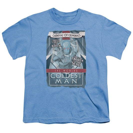 Batman Coldest Man Kids Youth T Shirt Carolina Blue