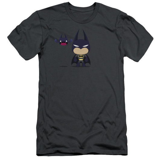 Batman Cute Batman Slim Fit Mens T Shirt Charcoal
