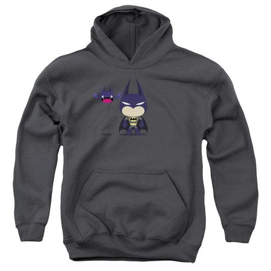 Batman Cute Batman Kids Youth Hoodie Charcoal