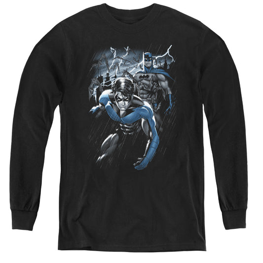 Batman Dynamic Duo Long Sleeve Kids Youth T Shirt Black