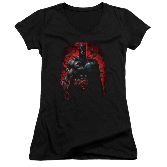 Batman Red Knight - Juniors V-Neck T-Shirt
