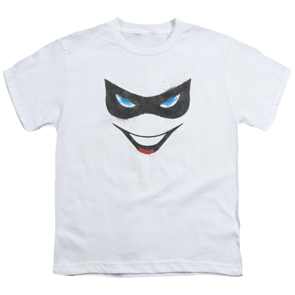 Batman Harley Face Kids Youth T Shirt White