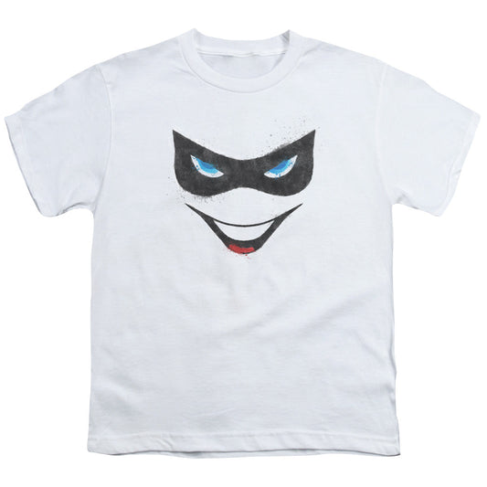 Batman Harley Face Kids Youth T Shirt White