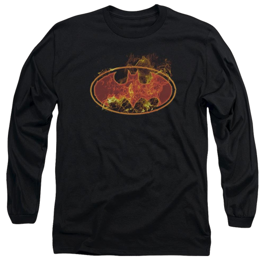 Batman Flames Logo - Men's Long Sleeve T-Shirt