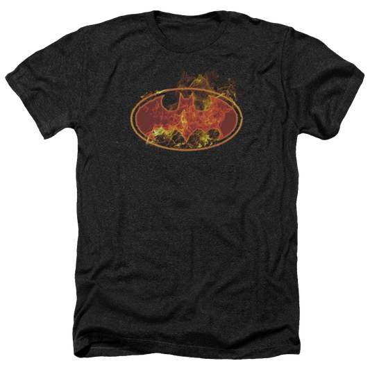 Batman Flames Logo - Men's Heather T-Shirt