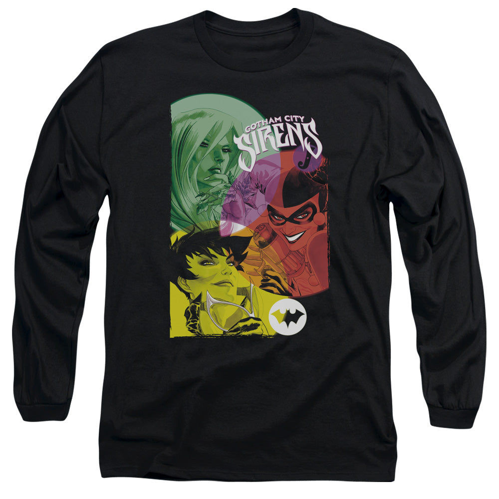 Batman Gotham Sirens Mens Long Sleeve Shirt Black