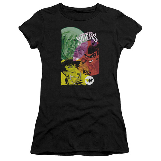 Batman Gotham Sirens Junior Sheer Cap Sleeve Womens T Shirt Black