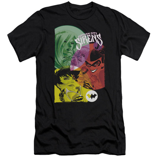 Batman Gotham Sirens Slim Fit Mens T Shirt Black