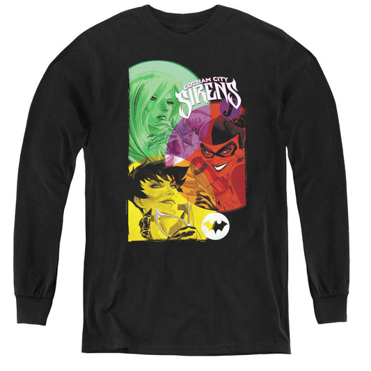 Batman Gotham Sirens Long Sleeve Kids Youth T Shirt Black