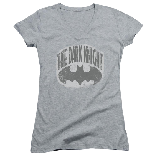 Batman Dark Knight Shield - Juniors V-Neck T-Shirt
