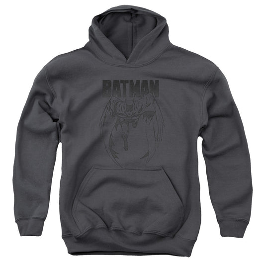 Batman Grey Noise Kids Youth Hoodie Charcoal