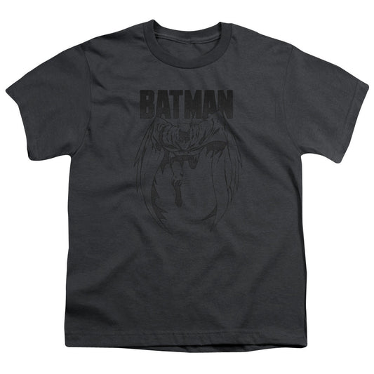 Batman Grey Noise Kids Youth T Shirt Charcoal