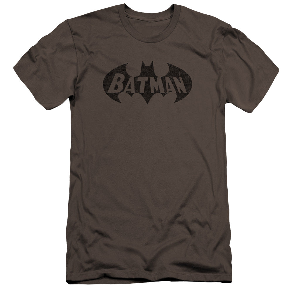 Batman Crackle Bat Premium Bella Canvas Slim Fit Mens T Shirt Charcoal