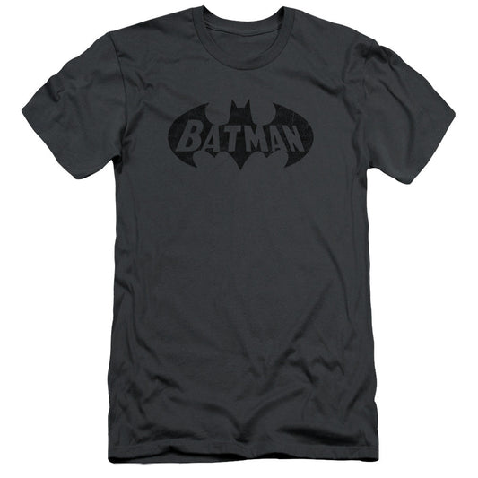 Batman Crackle Bat Slim Fit Mens T Shirt Charcoal