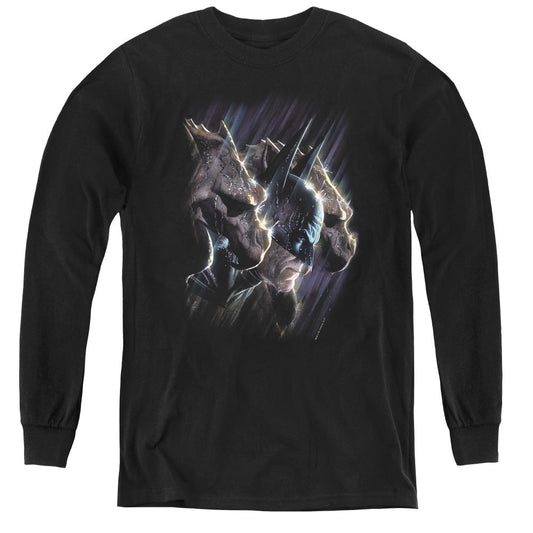 Batman Gargoyles Long Sleeve Kids Youth T Shirt Black