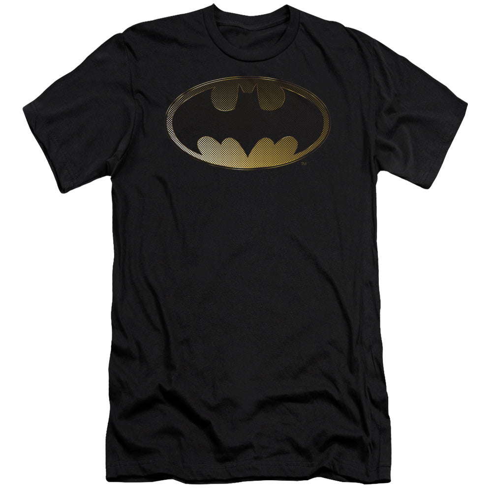 Batman Halftone Bat Slim Fit Mens T Shirt Black
