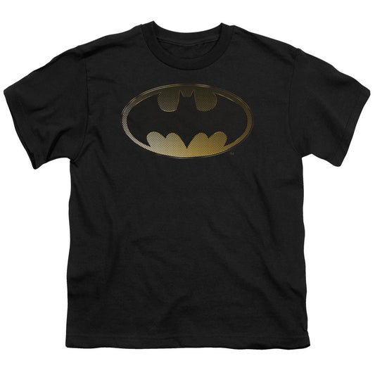 Batman Halftone Bat Kids Youth T Shirt Black