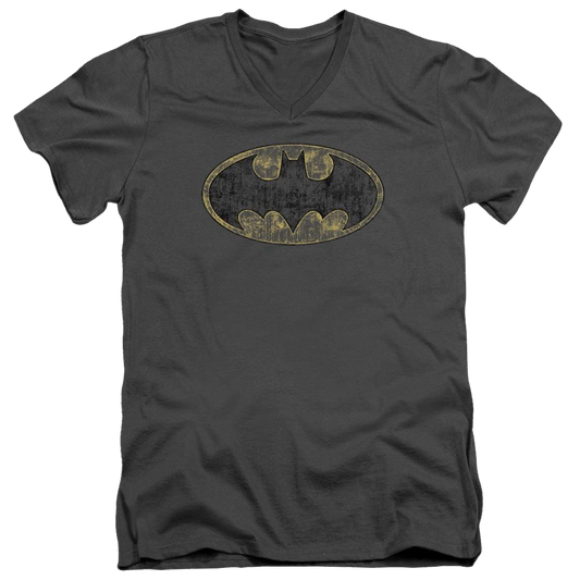Batman Tattered Logo - Men's V-Neck T-Shirt Style001