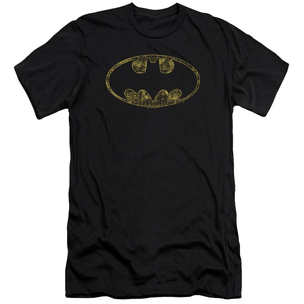 Batman Tattered Logo - Men's Premium Slim Fit T-Shirt