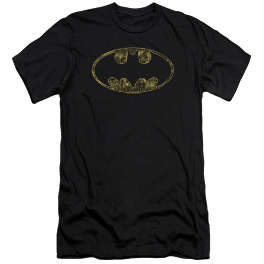 Batman Tattered Logo - Men's Premium Slim Fit T-Shirt