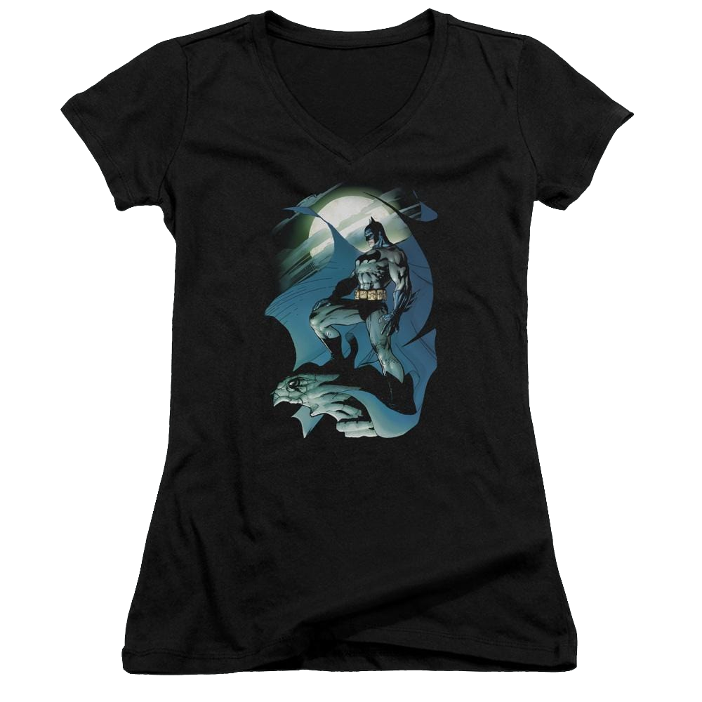 Batman Glow Of The Moon - Juniors V-Neck T-Shirt